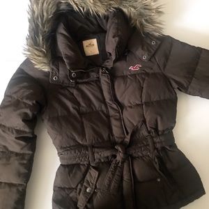 Hollister Puffy jacket with fur hoodie